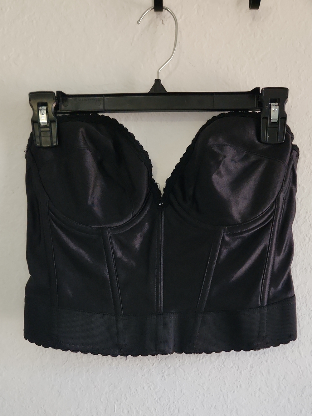 ​Vintage 80s JCP Adonna Black Longline Bustier Corset Top 36C ILGWU Boho Goth